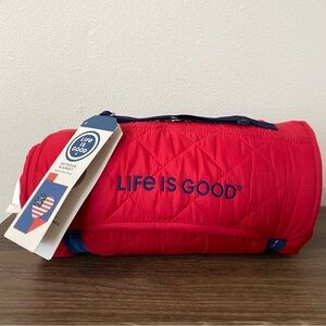 Life Is Good Americana Heart Outdoor Blanket 55”x70” Ripstop Fabric Pocket Strap